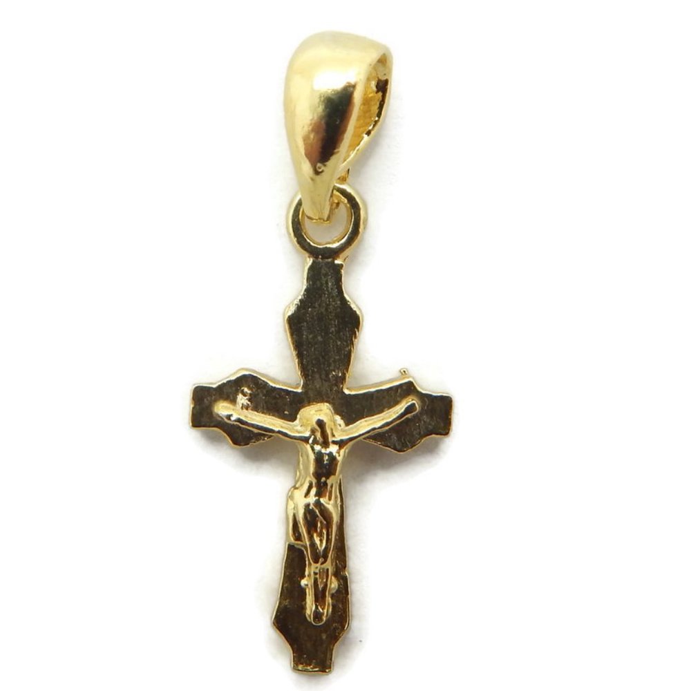 Cross Clechee With Jesus Christ Pendant 14k Gold